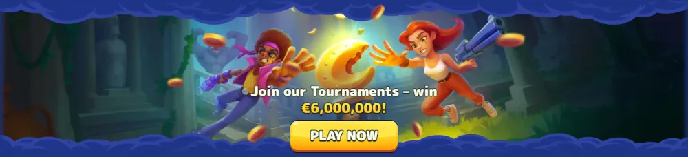 Pistolo €6,000,000 nyereményalapú torna promóciós banner.